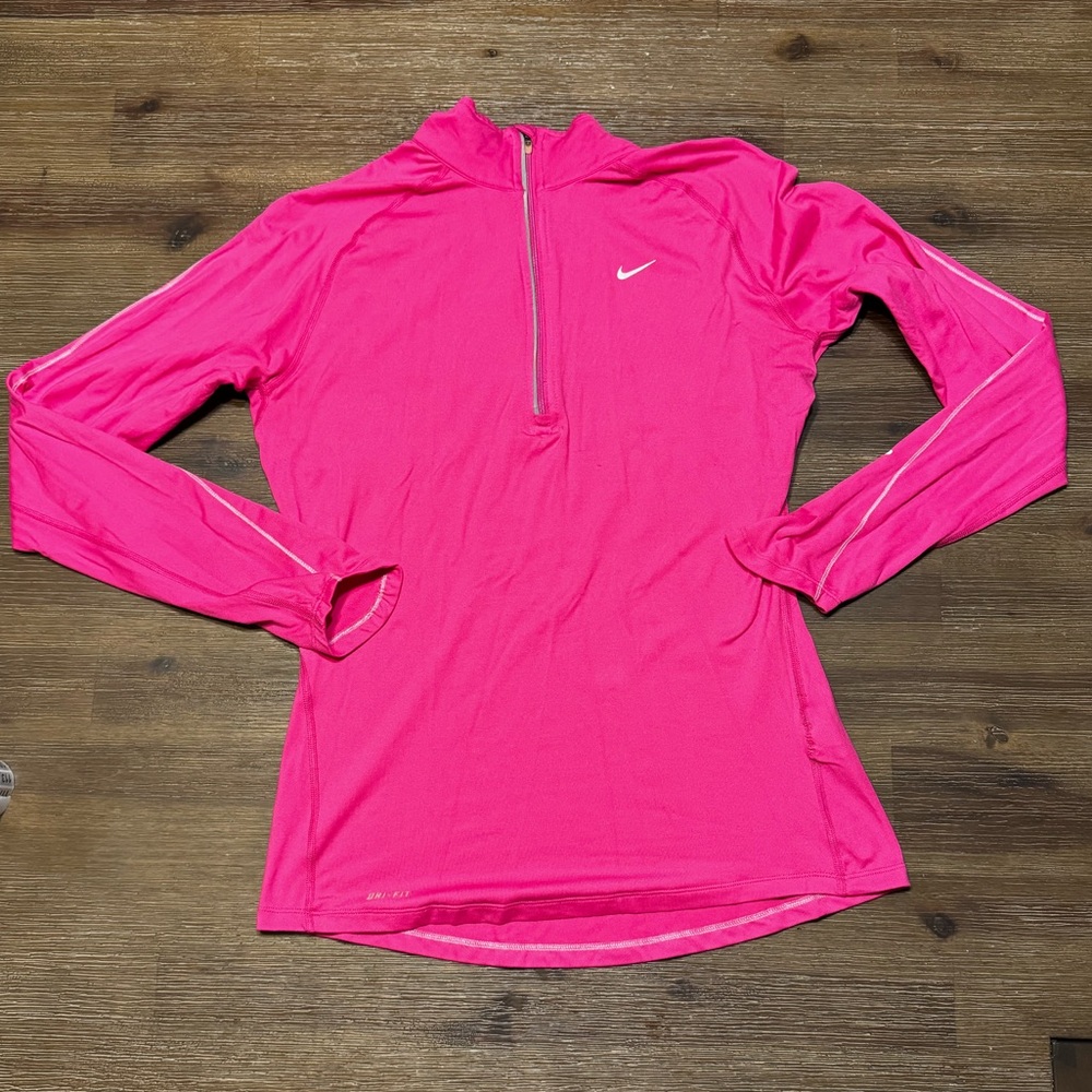 🟠VGUC🟠 Nike Dri-Fit Women’s Quarter-Zip Long Sleeve Active T-shirt - Size M